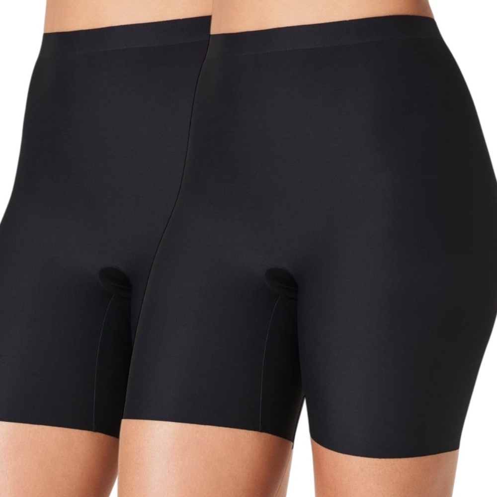 🌻NEW NWOT SPANX SET OF TWO (2) Black & Nude Power Short #2744 Both Size Medium